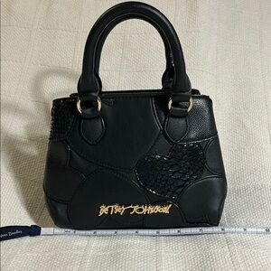 BETSEY JOHNSON Black Textured Satchel